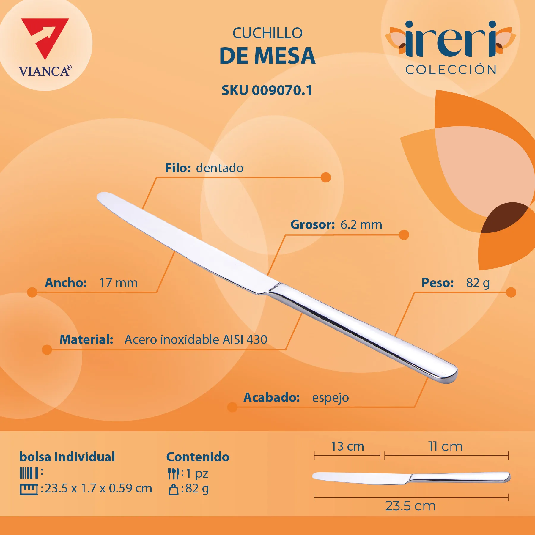Cuchillo de mesa Ireri