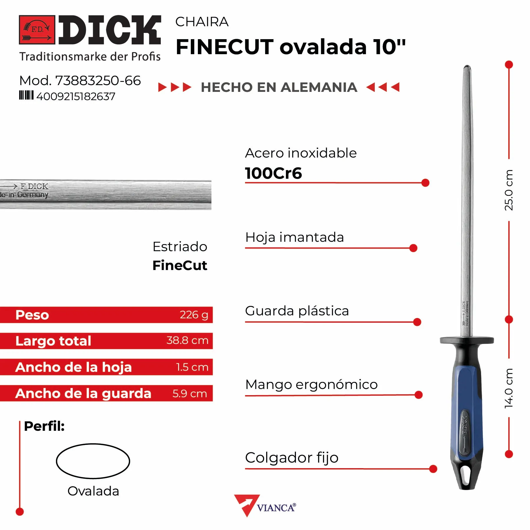 Chaira DICK FINECUT ovalada 10''