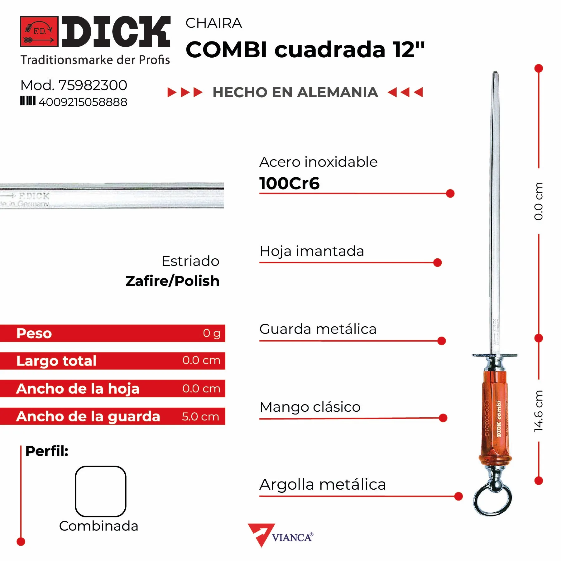 Chaira DICK COMBI cuadrada 12''