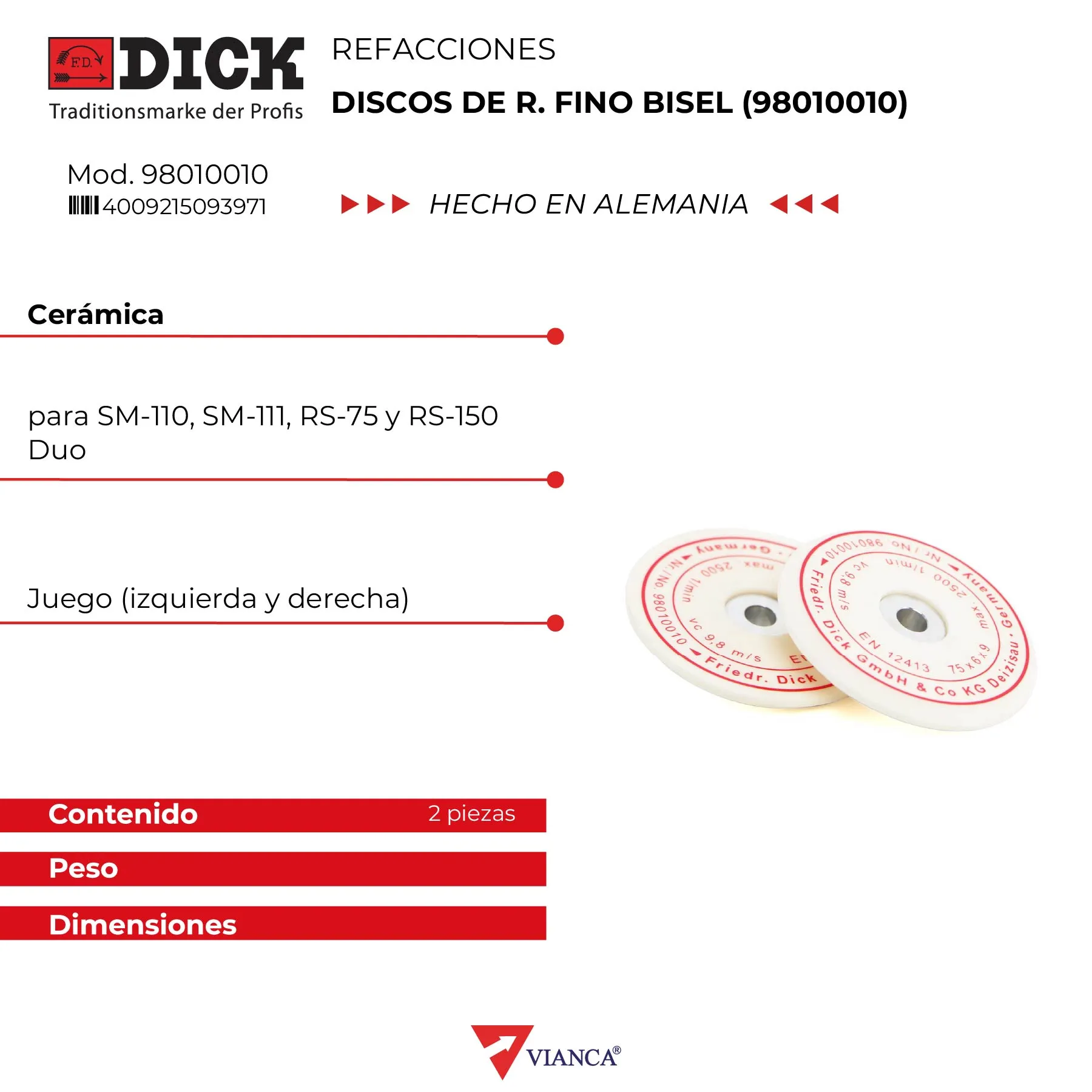 Discos de r. fino bisel