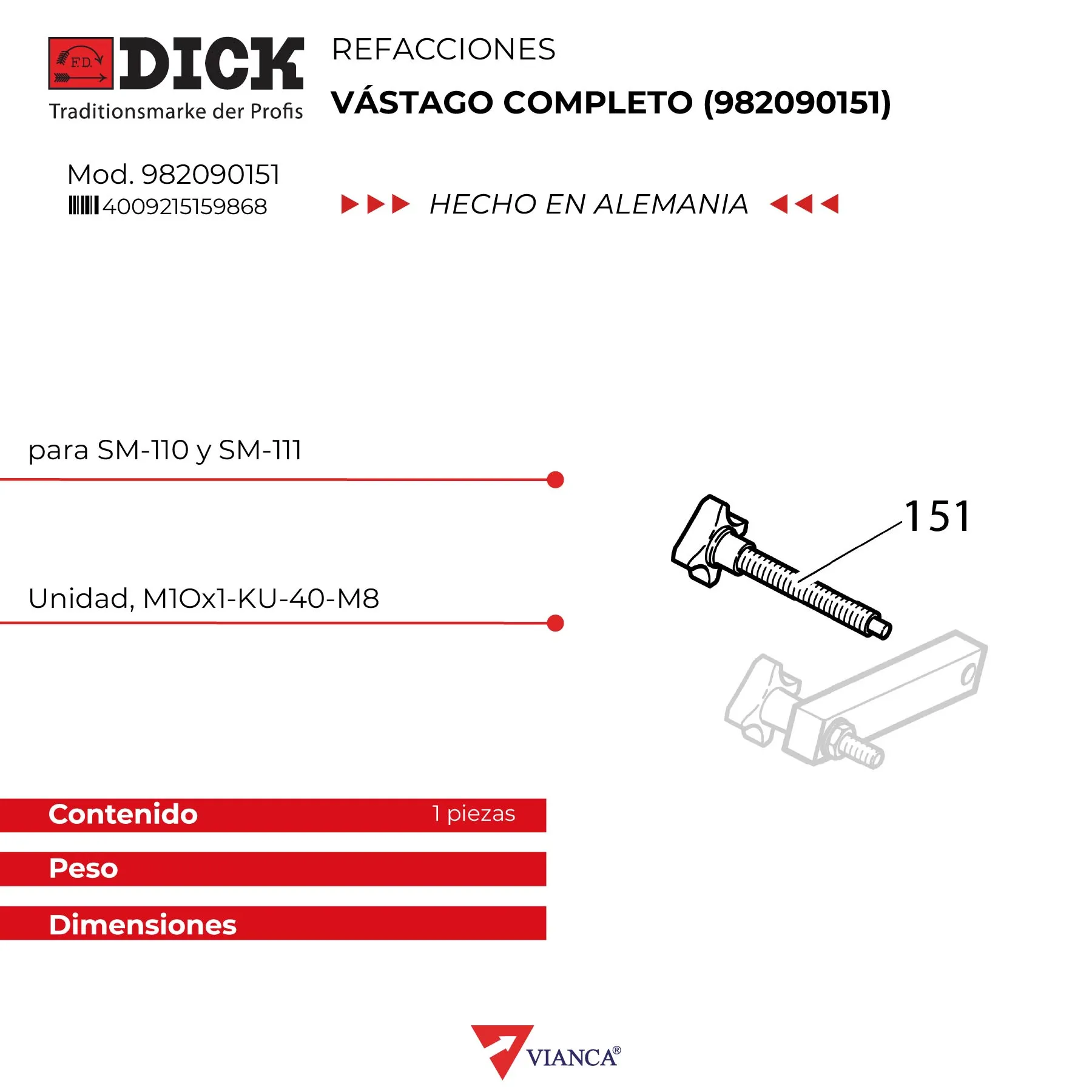 Vástago completo