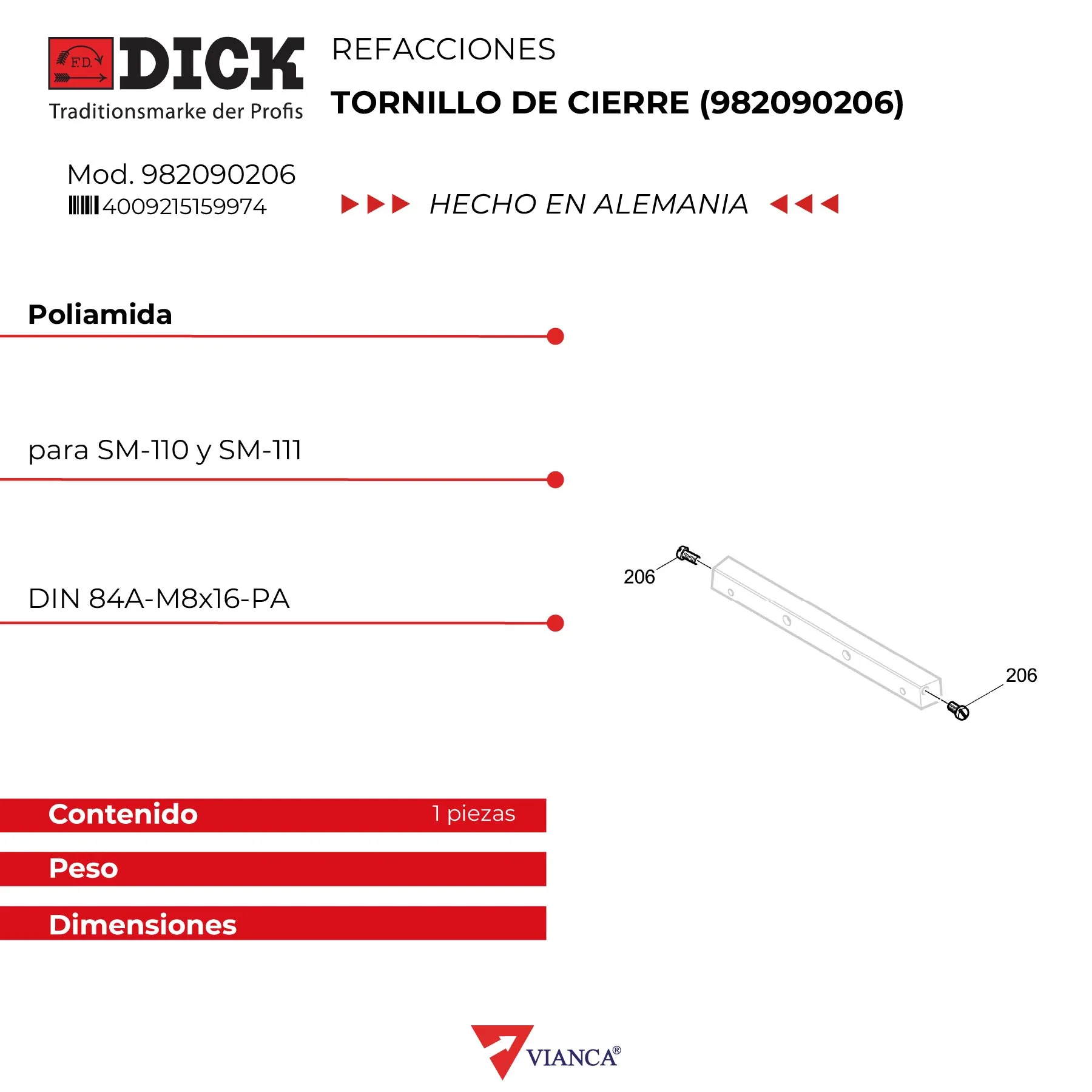 Tornillo de cierre